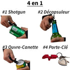 Llavero Abrebotellas Shotgun 4 en 1