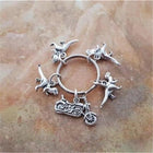 Llavero de Moto Gris con Dinosaurio