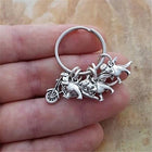 Llavero de Moto Gris con Dinosaurio