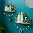 Perchero de Pared Dorado con Estante