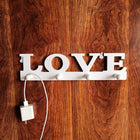 Perchero de Pared Love de Madera Blanca