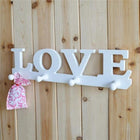 Perchero de Pared Love de Madera Blanca