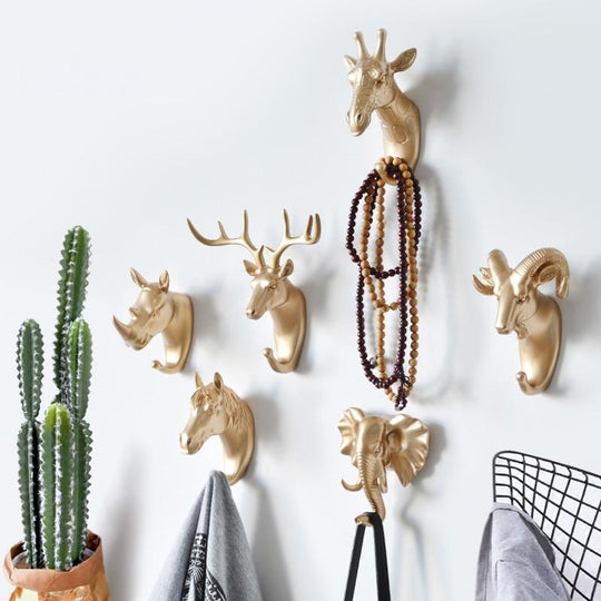 Perchero de Pared con Cabeza de Animal