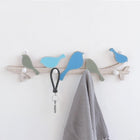 Perchero de Pared de Madera con Pájaros