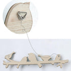 Perchero de Pared de Madera con Pájaros