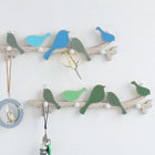 Perchero de Pared de Madera con Pájaros