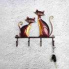 Perchero de Pared con Dos Gatos