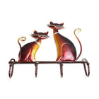 Perchero de Pared con Dos Gatos