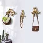 Perchero de Pared con Pájaros Monocromáticos
