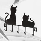 Perchero de Pared con Siluetas de Gatos