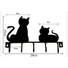 Perchero de Pared con Siluetas de Gatos
