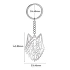Llavero Cabeza de Lobo Geométrico