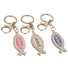 Bag Charm Llavero Religioso Premium - Símbolo de Jesús en 3 Colores con Cristal