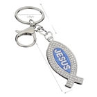 Bag Charm Llavero Religioso Premium - Símbolo de Jesús en 3 Colores con Cristal