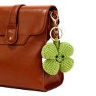 Bag Charm Premium: Llavero Trébol de 4 Hojas y Corazón Tejido - Accesorio Creativo para Bolsos