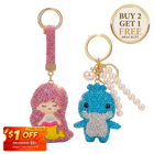 Bag Charm Sirena Delfín Brillante Colgante Misterio Océano Regalo Mujer