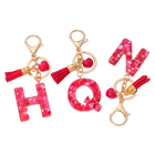 Charm para Bolsos Llavero Corazón Rojo Letras A-Z con Borlas, Colgante de Bolso Regalo para Mujer