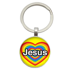 Llavero Coche I Love Jesus - Diseño Religioso con Vidrio Cabujón, Llavero para Coches Premium, Regal