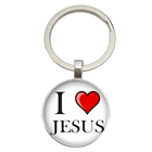 Llavero Coche I Love Jesus - Diseño Religioso con Vidrio Cabujón, Llavero para Coches Premium, Regal