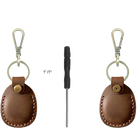Llavero con AirTag de Cuero Genuino - Funda Protectora para Mascotas, Equipaje y Bolsos