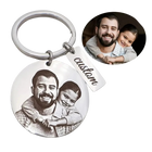 Llavero con Foto Personalizado - Llavero de Acero Inoxidable Grabado, Retrato Redondo, Regalo Único