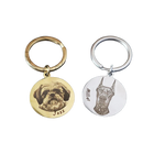 Llavero con Foto Personalizado de Mascota - Colgante Redondo de Acero Inoxidable, Regalo Emocional p