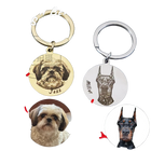 Llavero con Foto Personalizado de Mascota - Colgante Redondo de Acero Inoxidable, Regalo Emocional p