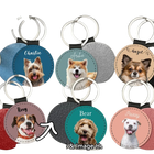 Llavero con Foto Personalizado para Mascotas - Perro Gato Retrato Nombre Cuero Recuerdo Premium