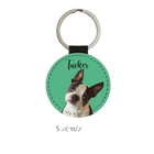 Llavero con Foto Personalizado para Mascotas - Perro Gato Retrato Nombre Cuero Recuerdo Premium