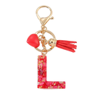 Llavero con Foto Personalizado: Inicial A-Z con Borla para Mujer, Regalo San Valentín
