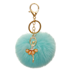 Llavero con Peluche de Conejito Bailarín - Pompón de Piel Sintética Suave, Regalo Elegante para Muje