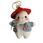 Llavero con Peluche de Conejo Champiñón a Crochet - Labubu Llavero Precio, Llaveros con Peluches Art