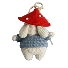 Llavero con Peluche de Conejo Champiñón a Crochet - Labubu Llavero Precio, Llaveros con Peluches Art