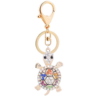 Llavero con Peluche de Tortuga Marina - Cristal Rhinestone y Metal, Diseño Marino para Bolso y Llave