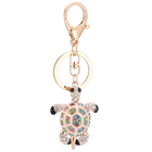 Llavero con Peluche de Tortuga Marina - Cristal Rhinestone y Metal, Diseño Marino para Bolso y Llave