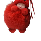 Llavero con Peluche Pompom Bebé Durmiendo - Suave y Esponjoso Llavero de Peluche para Mujer, Decorac