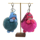 Llavero con Peluche Pompom Bebé Durmiendo - Suave y Esponjoso Llavero de Peluche para Mujer, Decorac
