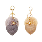 Llavero con Peluche Rhinestone Heart - Llavero Capibara Peluche Premium de Aleación y Pelo Sintético