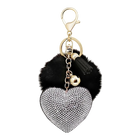 Llavero con Peluche Rhinestone Heart - Llavero Capibara Peluche Premium de Aleación y Pelo Sintético