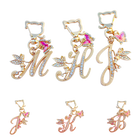 Llavero para Bolso Boutique Angel Iniciales A-Z Mariposa Cristal Metal Charm Colgante Regalo Madre M