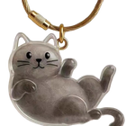 Llavero para Bolso de Acrílico Transparente con Cápsula para Pelo de Gato - Charm Portátil y Elegant