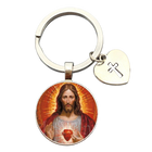 Llavero para Bolso Sagrado Corazón de Jesús y Virgen María - Joyería Religiosa Premium