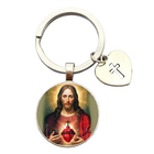 Llavero para Bolso Sagrado Corazón de Jesús y Virgen María - Joyería Religiosa Premium