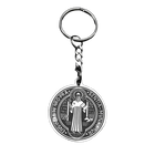 Llavero para bolso San Benito Acero Inoxidable Negro - Joyería Espiritual Premium