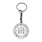 Llavero para bolso San Benito Acero Inoxidable Negro - Joyería Espiritual Premium