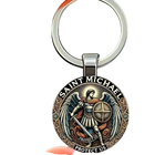 Llavero para bolso San Miguel Arcángel - Llavero Templario Cruzado Premium, Accesorio Religioso Simb