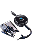 Llavero para llaves de coche BMW M a Crochet: Cable USB Carga Rápida 3 en 1 – Metal y ABS Premium