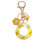Llavero para moteros con inicial personalizada - Girasol amarillo fashion premium