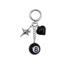 Llavero Personalizado Corazón Punk Estrella Billar 8 - Regalo Original para Mujer