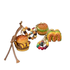 Llavero Personalizado Hamburguesa Cute - Colgante de Resina para Llavero del Día del Padre